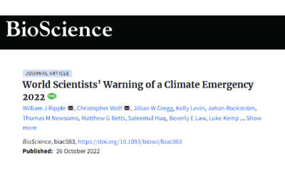 World Scientists Warning 2022 update published