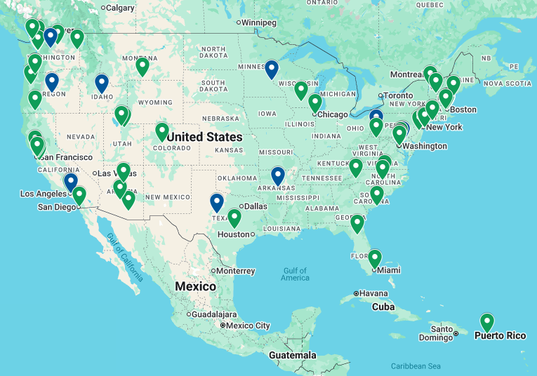 Funded projects map